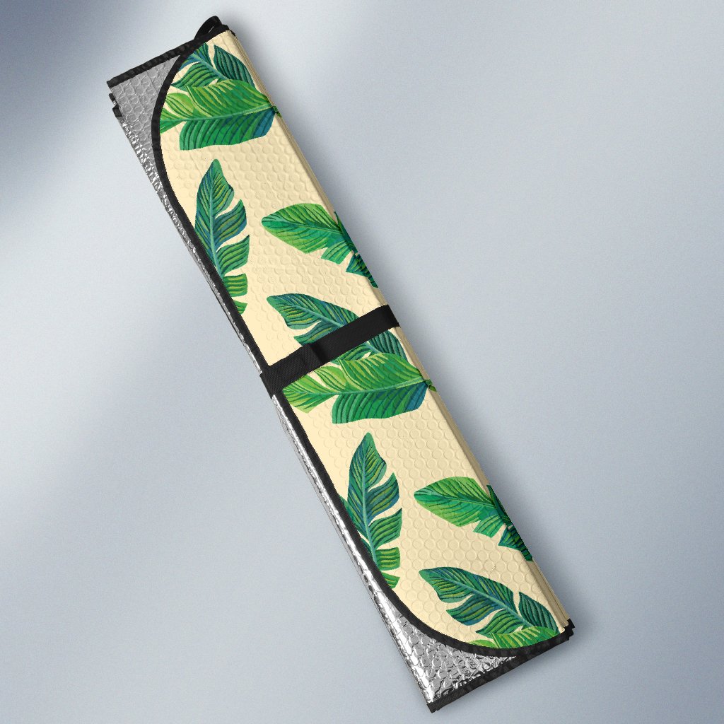 Banana Leaf Pattern Print Design 01 Car Sun Shade-JORJUNE.COM