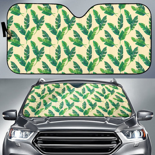 Banana Leaf Pattern Print Design 01 Car Sun Shade-JORJUNE.COM