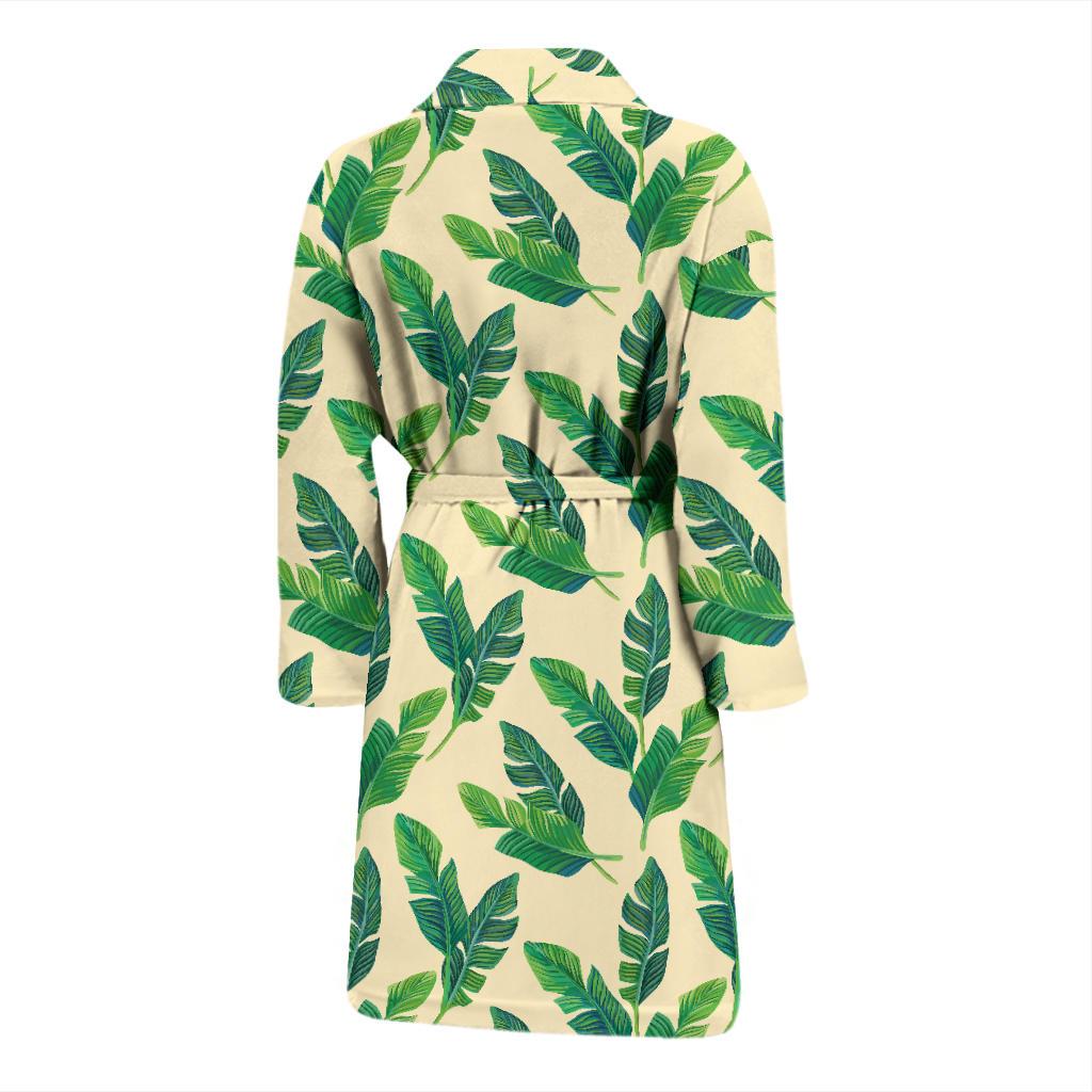 Banana Leaf Pattern Print Design 01 Men Bathrobe-JORJUNE.COM