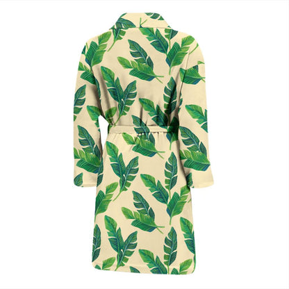 Banana Leaf Pattern Print Design 01 Men Bathrobe-JORJUNE.COM