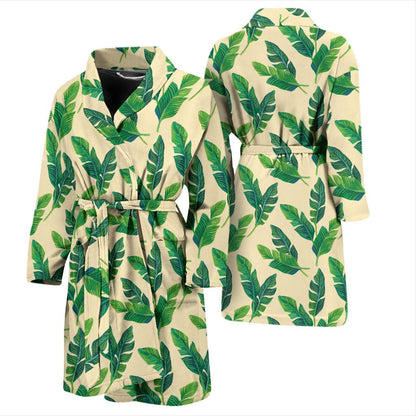 Banana Leaf Pattern Print Design 01 Men Bathrobe-JORJUNE.COM