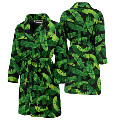 Banana Leaf Pattern Print Design 02 Men Bathrobe-JORJUNE.COM