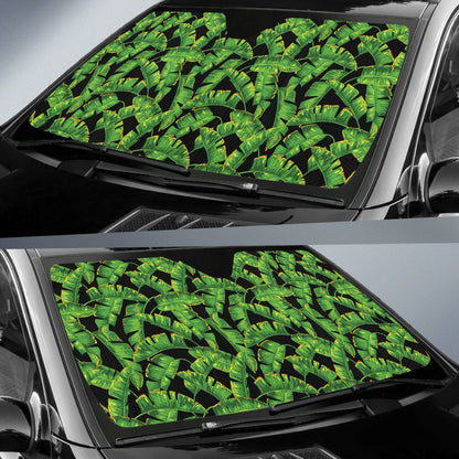 Banana Leaf Pattern Print Design 03 Car Sun Shade-JORJUNE.COM