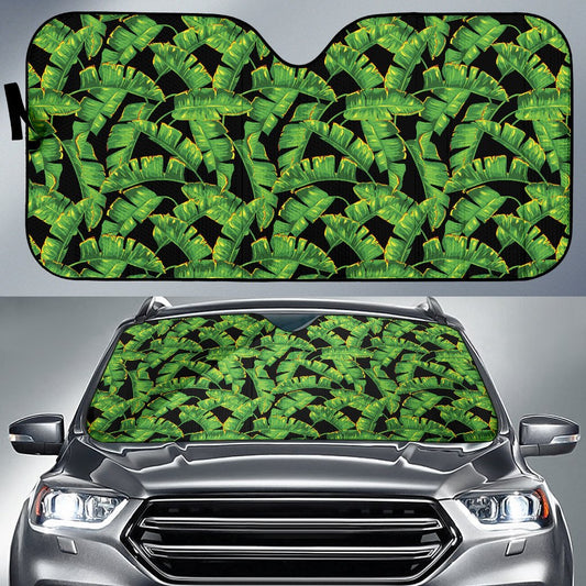 Banana Leaf Pattern Print Design 03 Car Sun Shade-JORJUNE.COM