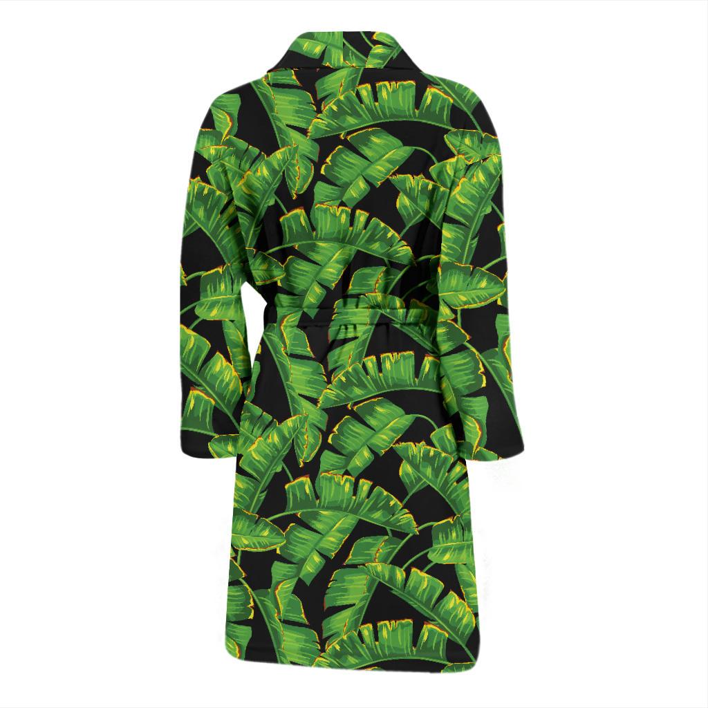 Banana Leaf Pattern Print Design 03 Men Bathrobe-JORJUNE.COM