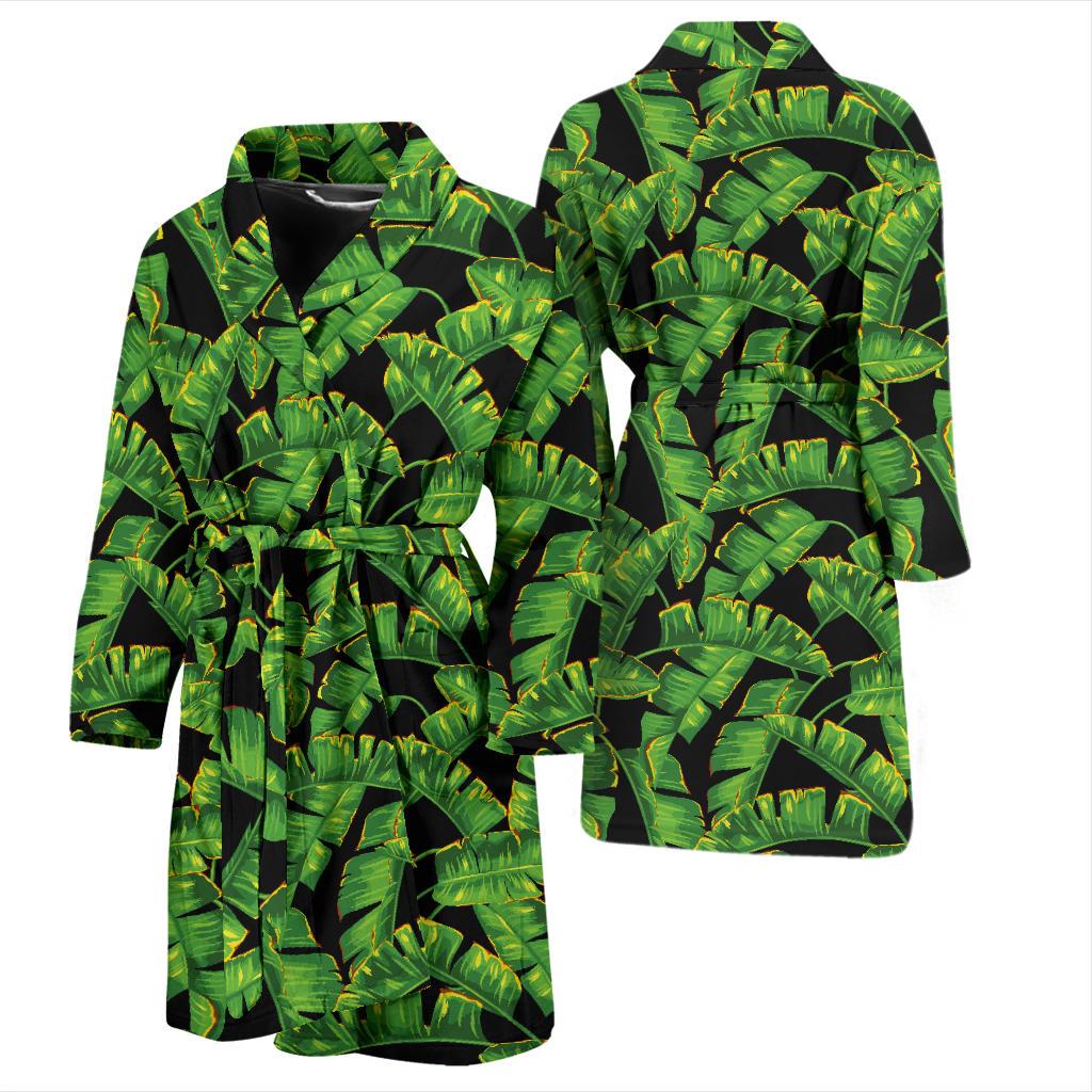 Banana Leaf Pattern Print Design 03 Men Bathrobe-JORJUNE.COM