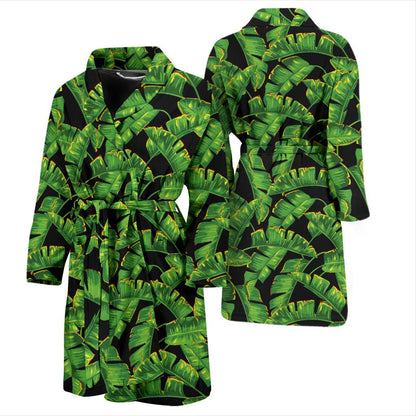 Banana Leaf Pattern Print Design 03 Men Bathrobe-JORJUNE.COM