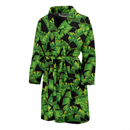 Banana Leaf Pattern Print Design 03 Men Bathrobe-JORJUNE.COM