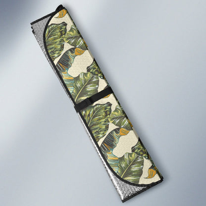 Banana Leaf Pattern Print Design 04 Car Sun Shade-JORJUNE.COM