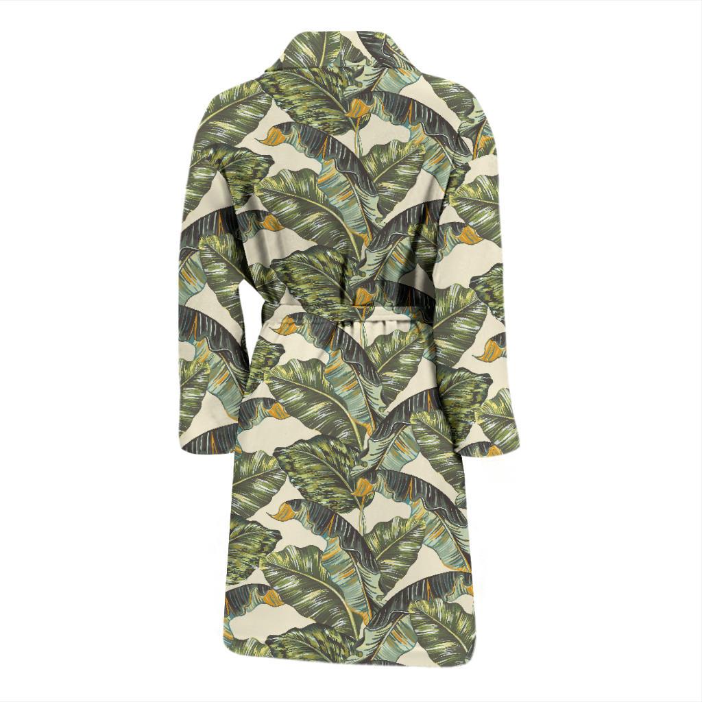 Banana Leaf Pattern Print Design 04 Men Bathrobe-JORJUNE.COM