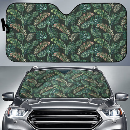 Banana Leaf Pattern Print Design 05 Car Sun Shade-JORJUNE.COM
