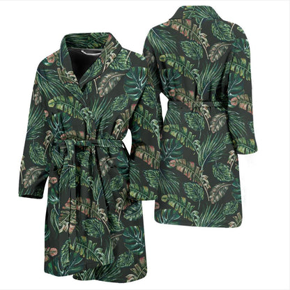 Banana Leaf Pattern Print Design 05 Men Bathrobe-JORJUNE.COM