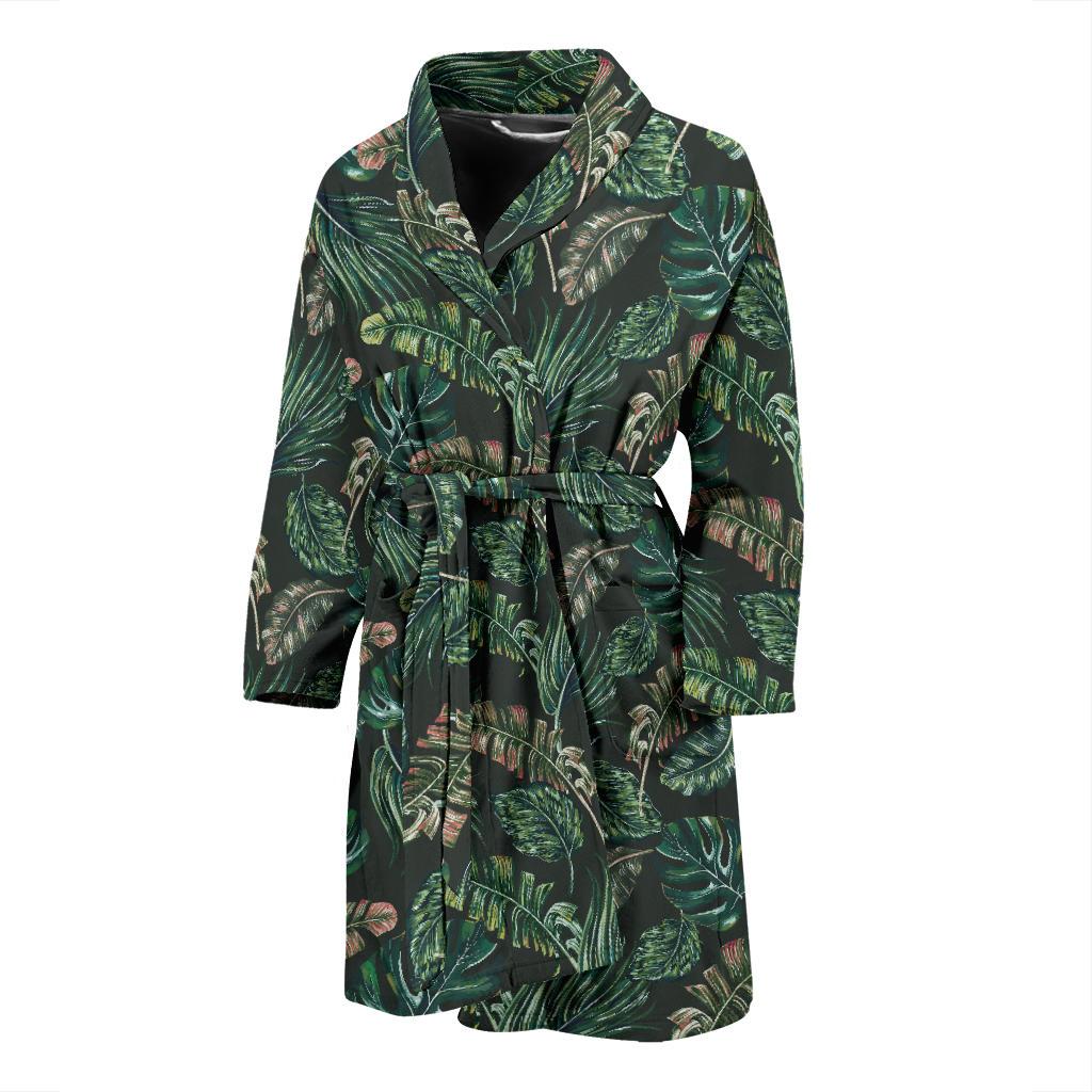 Banana Leaf Pattern Print Design 05 Men Bathrobe-JORJUNE.COM