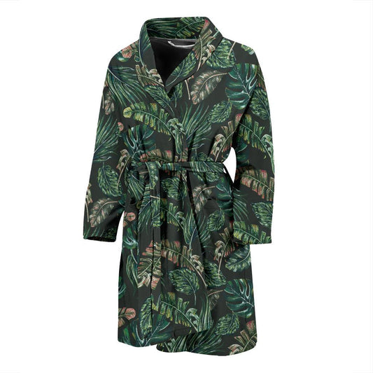 Banana Leaf Pattern Print Design 05 Men Bathrobe-JORJUNE.COM