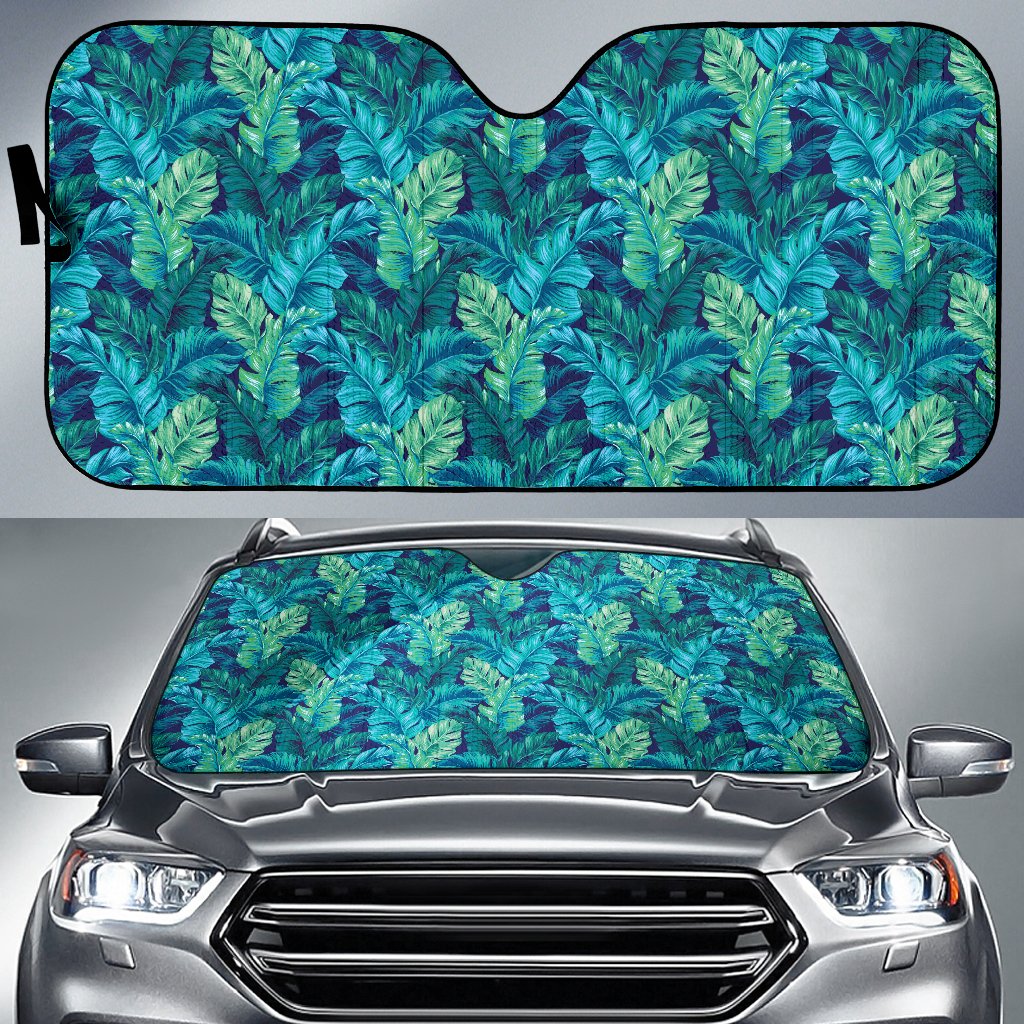 Banana Leaf Pattern Print Design 06 Car Sun Shade-JORJUNE.COM