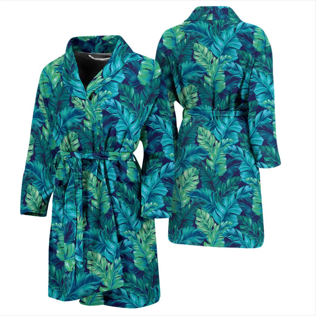 Banana Leaf Pattern Print Design 06 Men Bathrobe-JORJUNE.COM