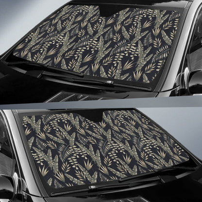 Banana Leaf Pattern Print Design 07 Car Sun Shade-JORJUNE.COM
