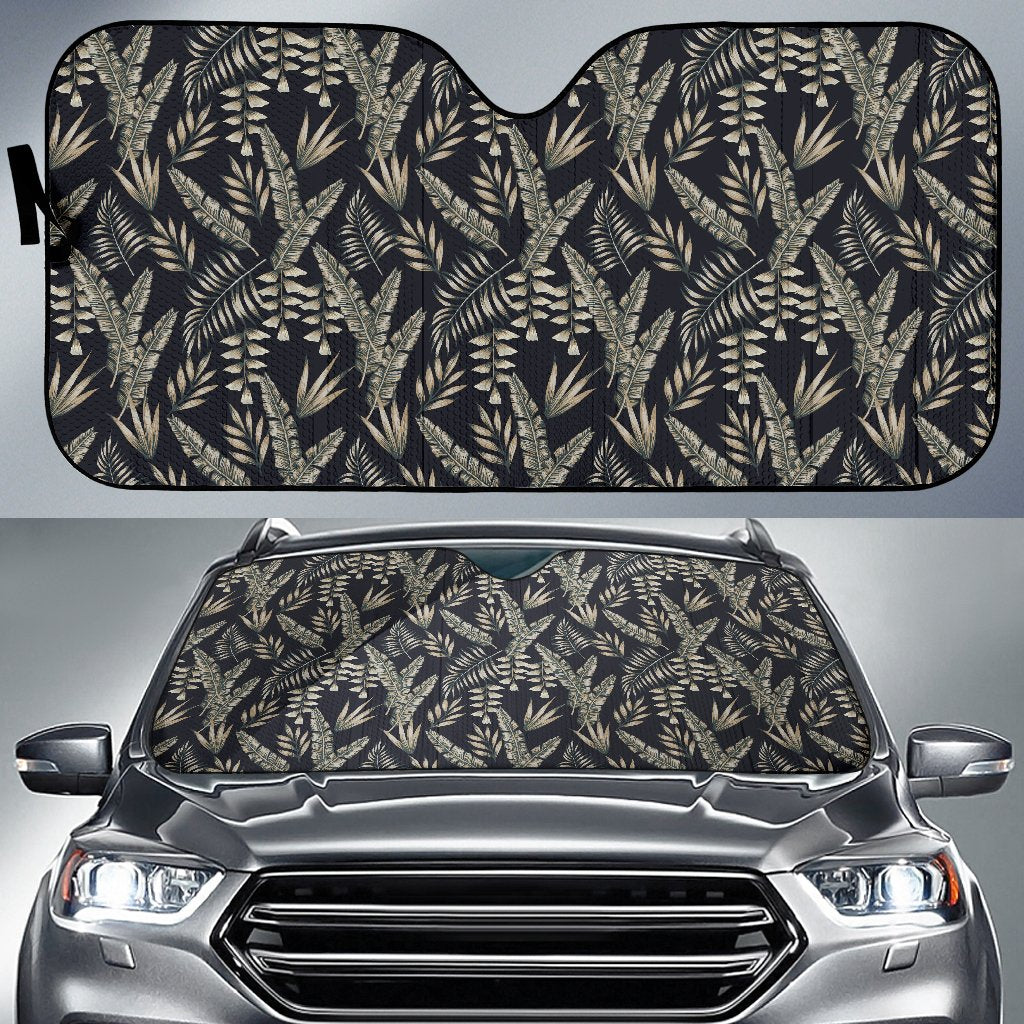 Banana Leaf Pattern Print Design 07 Car Sun Shade-JORJUNE.COM