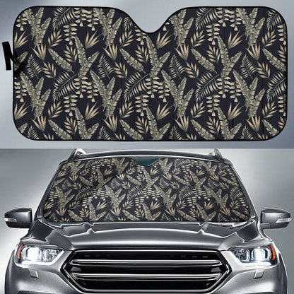 Banana Leaf Pattern Print Design 07 Car Sun Shade-JORJUNE.COM