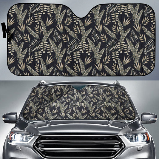 Banana Leaf Pattern Print Design 07 Car Sun Shade-JORJUNE.COM