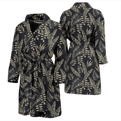 Banana Leaf Pattern Print Design 07 Men Bathrobe-JORJUNE.COM