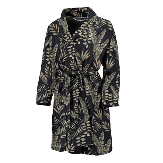 Banana Leaf Pattern Print Design 07 Men Bathrobe-JORJUNE.COM