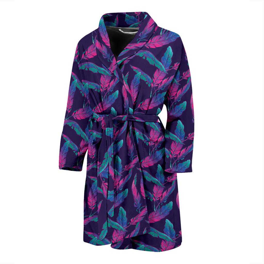 Banana Leaf Pattern Print Design 08 Men Bathrobe-JORJUNE.COM