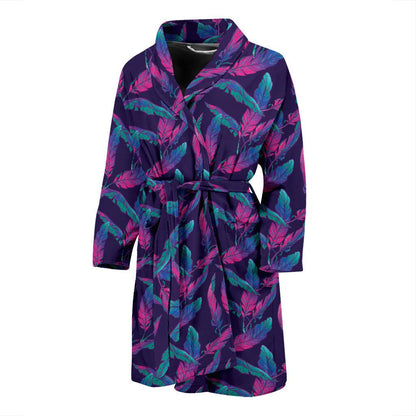 Banana Leaf Pattern Print Design 08 Men Bathrobe-JORJUNE.COM