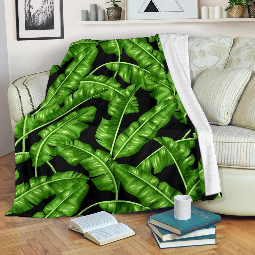 Banana Leaf Pattern Print Design BL01 Fleece Blankete