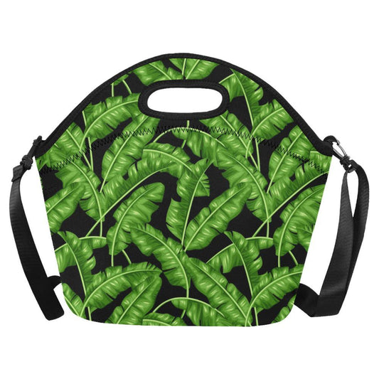 Banana Leaf Pattern Print Design BL01 Neoprene Lunch Bag-JorJune