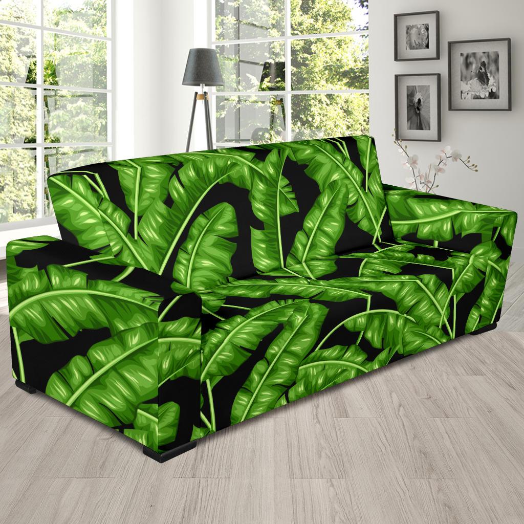 Banana Leaf Pattern Print Design BL01 Sofa Slipcover-JORJUNE.COM