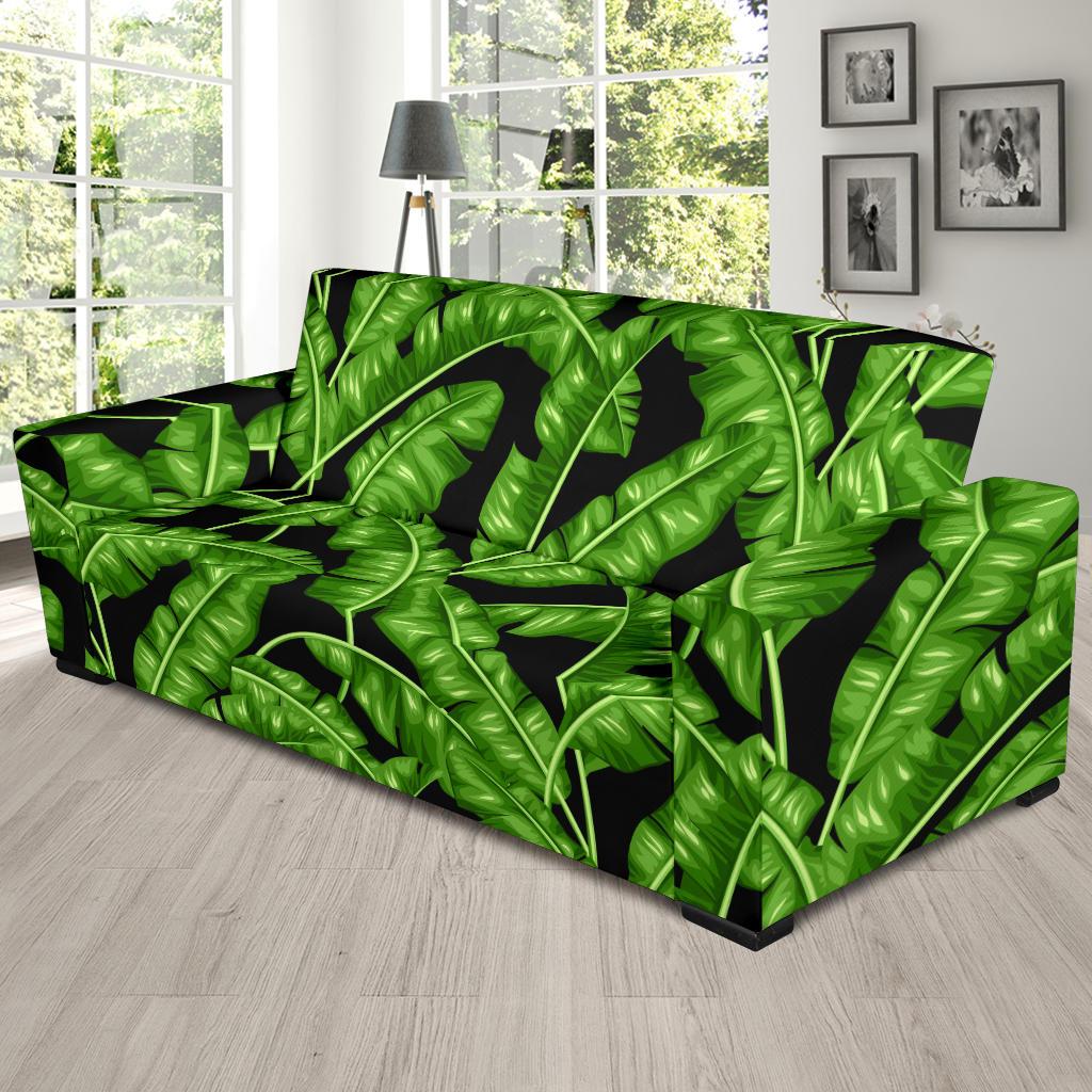 Banana Leaf Pattern Print Design BL01 Sofa Slipcover-JORJUNE.COM
