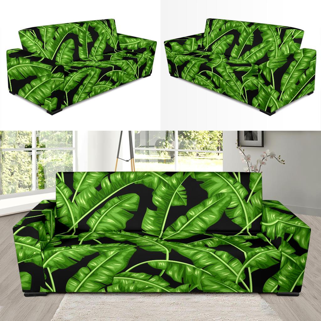 Banana Leaf Pattern Print Design BL01 Sofa Slipcover-JORJUNE.COM
