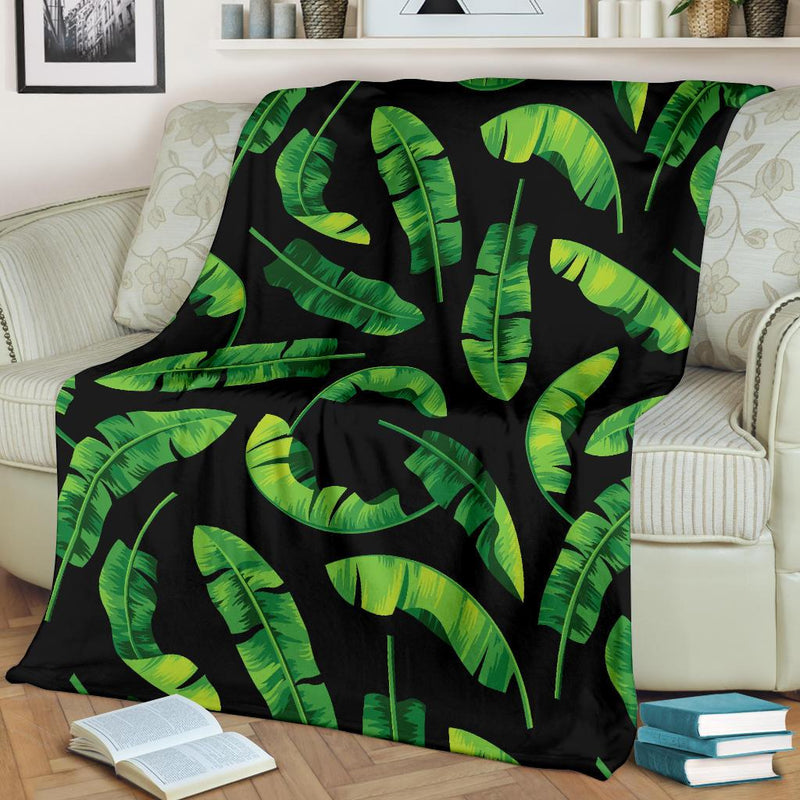 Banana Leaf Pattern Print Design BL02 Fleece Blankete