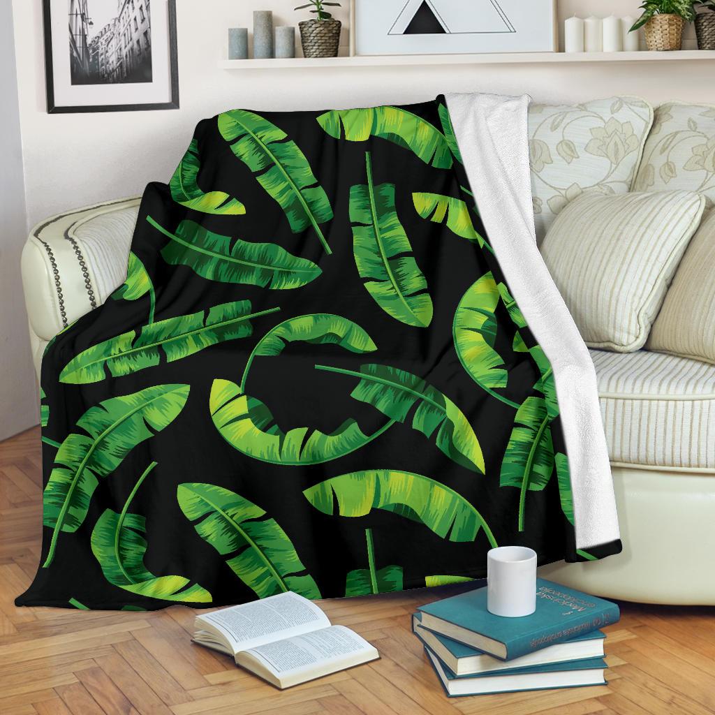 Banana Leaf Pattern Print Design BL02 Fleece Blankete