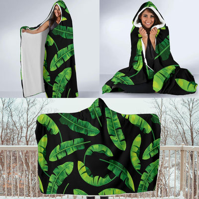 Banana Leaf Pattern Print Design BL02 Hooded Blanket-JORJUNE.COM