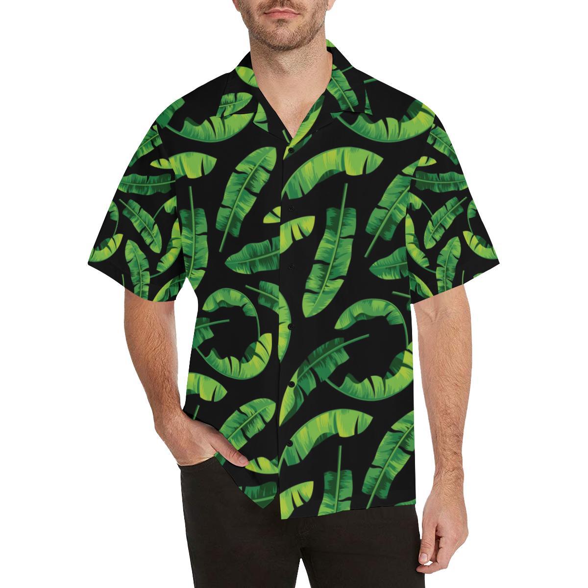 Banana Leaf Pattern Print Design BL02 Men Hawaiian Shirt-JorJune