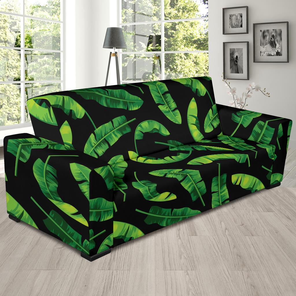 Banana Leaf Pattern Print Design BL02 Sofa Slipcover-JORJUNE.COM