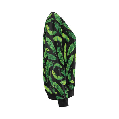 Banana Leaf Pattern Print Design BL02 Women Long Sleeve Sweatshirt-JorJune