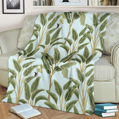 Banana Leaf Pattern Print Design BL03 Fleece Blankete