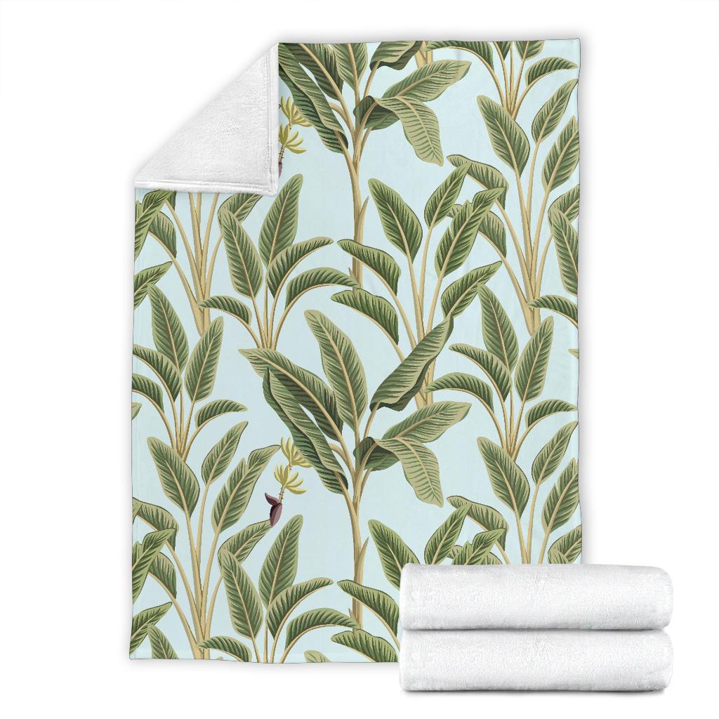 Banana Leaf Pattern Print Design BL03 Fleece Blankete