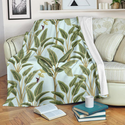 Banana Leaf Pattern Print Design BL03 Fleece Blankete