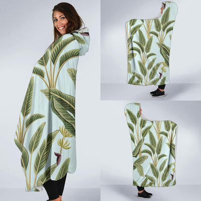 Banana Leaf Pattern Print Design BL03 Hooded Blanket-JORJUNE.COM