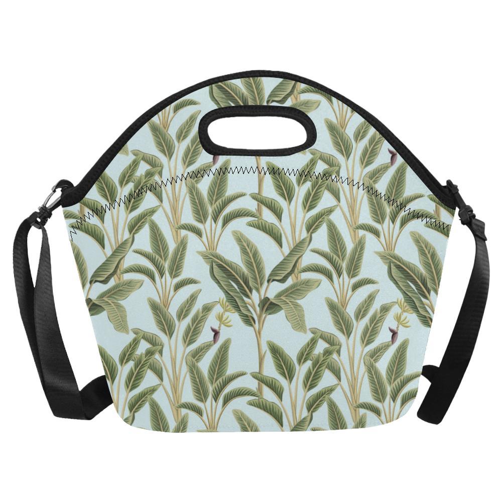 Banana Leaf Pattern Print Design BL03 Neoprene Lunch Bag-JorJune
