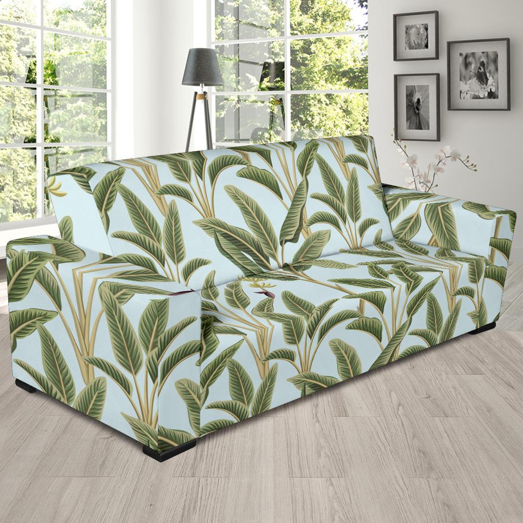 Banana Leaf Pattern Print Design BL03 Sofa Slipcover-JORJUNE.COM
