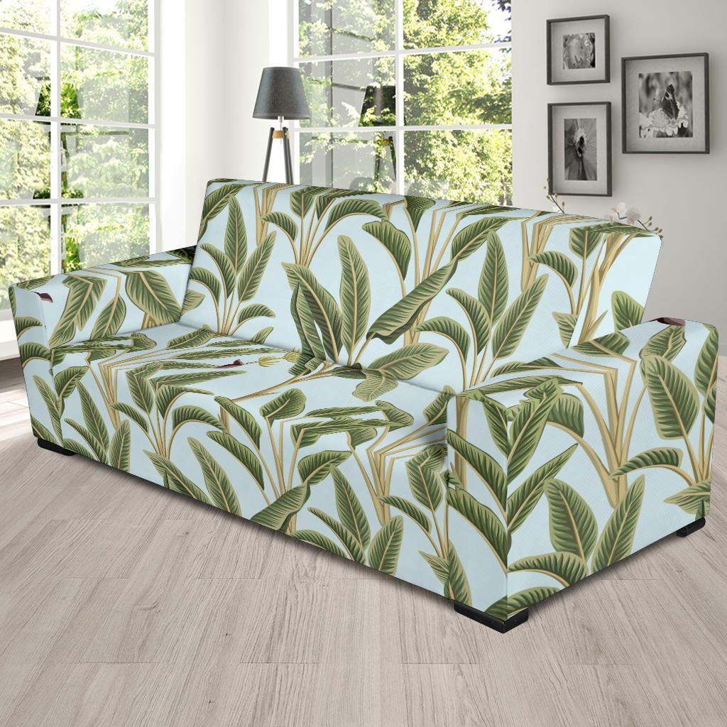 Banana Leaf Pattern Print Design BL03 Sofa Slipcover-JORJUNE.COM