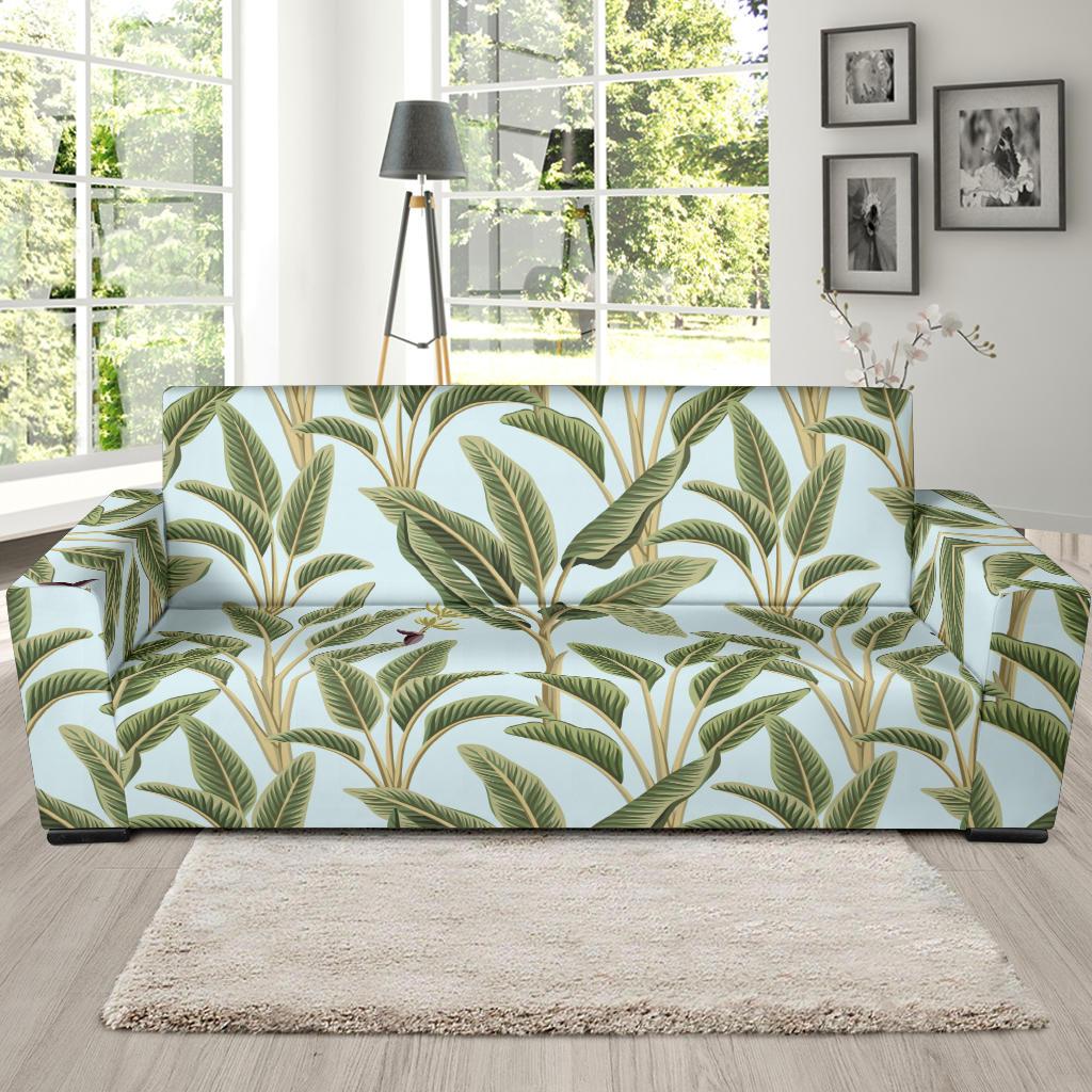 Banana Leaf Pattern Print Design BL03 Sofa Slipcover-JORJUNE.COM