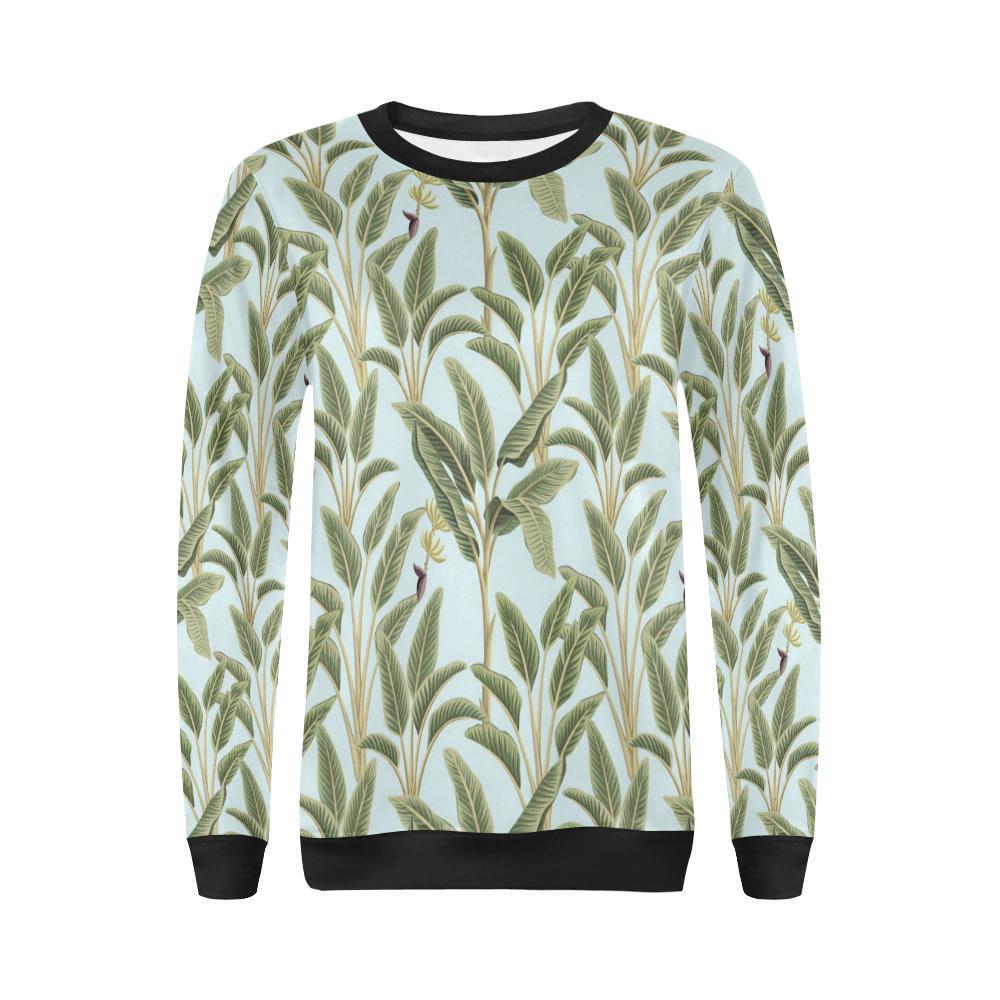 Banana Leaf Pattern Print Design BL03 Women Long Sleeve Sweatshirt-JorJune
