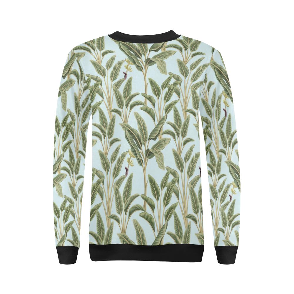 Banana Leaf Pattern Print Design BL03 Women Long Sleeve Sweatshirt-JorJune