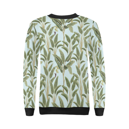 Banana Leaf Pattern Print Design BL03 Women Long Sleeve Sweatshirt-JorJune